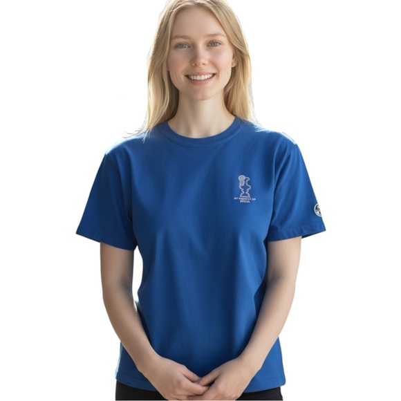 Prada * Women’s 36th America's Cup Mesh Tee in Blue Size Small - Picture 1 of 8